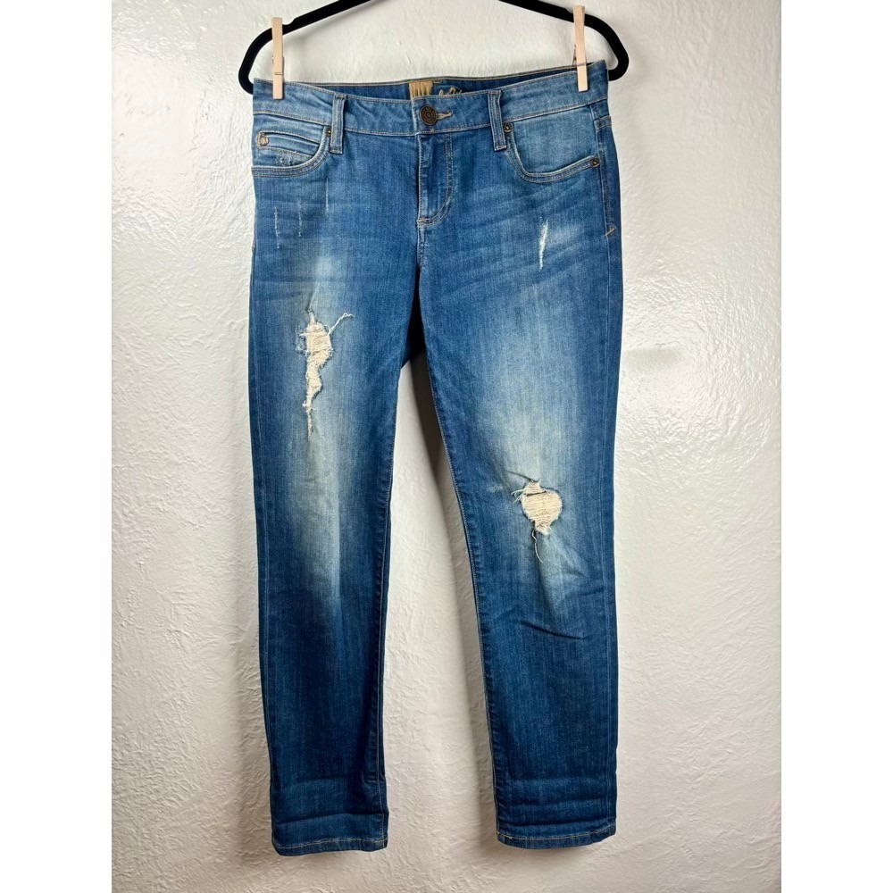 Kut from the Kloth Skinny Distressed Jeans Women Size‎ 4 Medium Wash Denim 58539